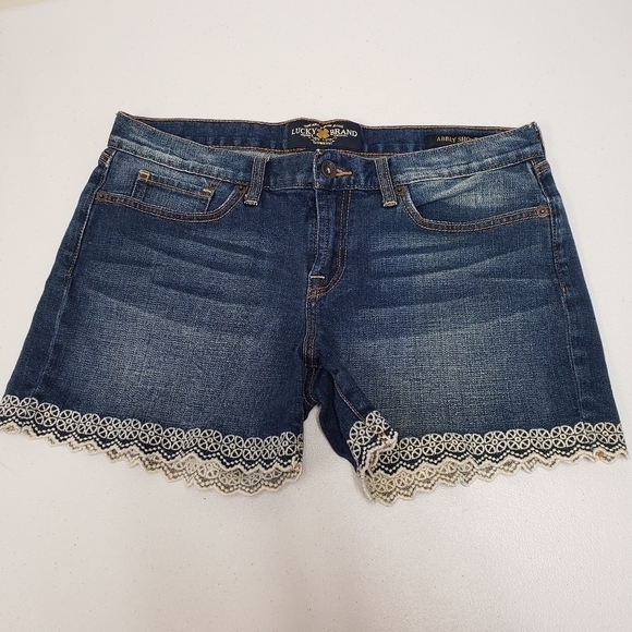 Lucky Brand Pants - Lucky Brand Abbey Denim Shorts Embroidered Edge Size 8